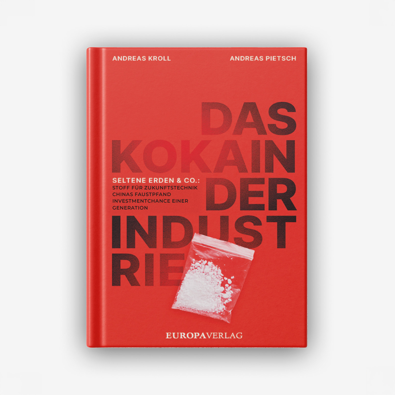 Mock up von "Das Kokain der Industrie" Buch
